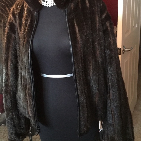 Cerruci Lambskin Reversible Faux Fur/Leather Coat - Picture 2 of 6